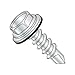 #14 x 1" Self-Drilling Screws/Unslotted/Hex Washer Head/Steel/Zinc/Bonded Neoprene Washer / #3 Drill Point (Carton: 1,000 pcs)