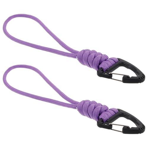 TOYANDONA 2 Piezas Llavero Paracord con Mosquetón y Hebilla Cuerda de Supervivencia Desenrollable Soporte para Botella Mochila y Camping de Color Púrpura