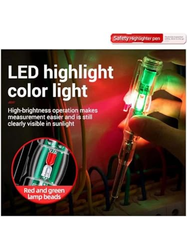 Image of 1 Pcs Electrical Tester Pen, 70-250V Induction Power Detector Pen Electrical Screwdriver Circuit Tester, Electrical Tester Pen with LED Color Light, Non-Contact AC Voltage Tester Pen.