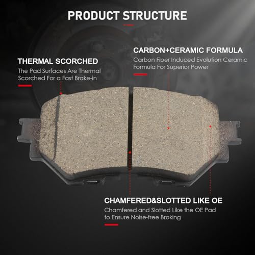 Image of cciyu D1759 Front Ceramic Disc Brake Pads Kit For Mazda 3 2014-2018,For Mazda 3 Sport 2014