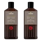 Cremo Rich-Lathering Vintage Suede Body Wash, A Vintage Suede with Notes of White Moss and Rich Amber, 16 Fl Oz (2-Pack)