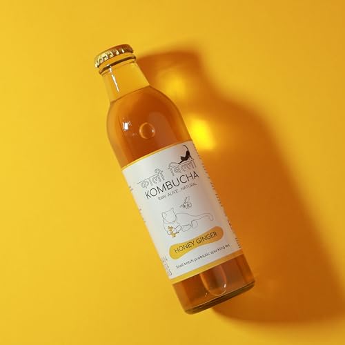 Image of KAALI BILLI Kombucha Honey Ginger | Naturally Brewed Fermented Tea Drink with Ginger Infusion | Balanced Flavor Beverage for Daily Refreshment | 250 ml Pack of 4