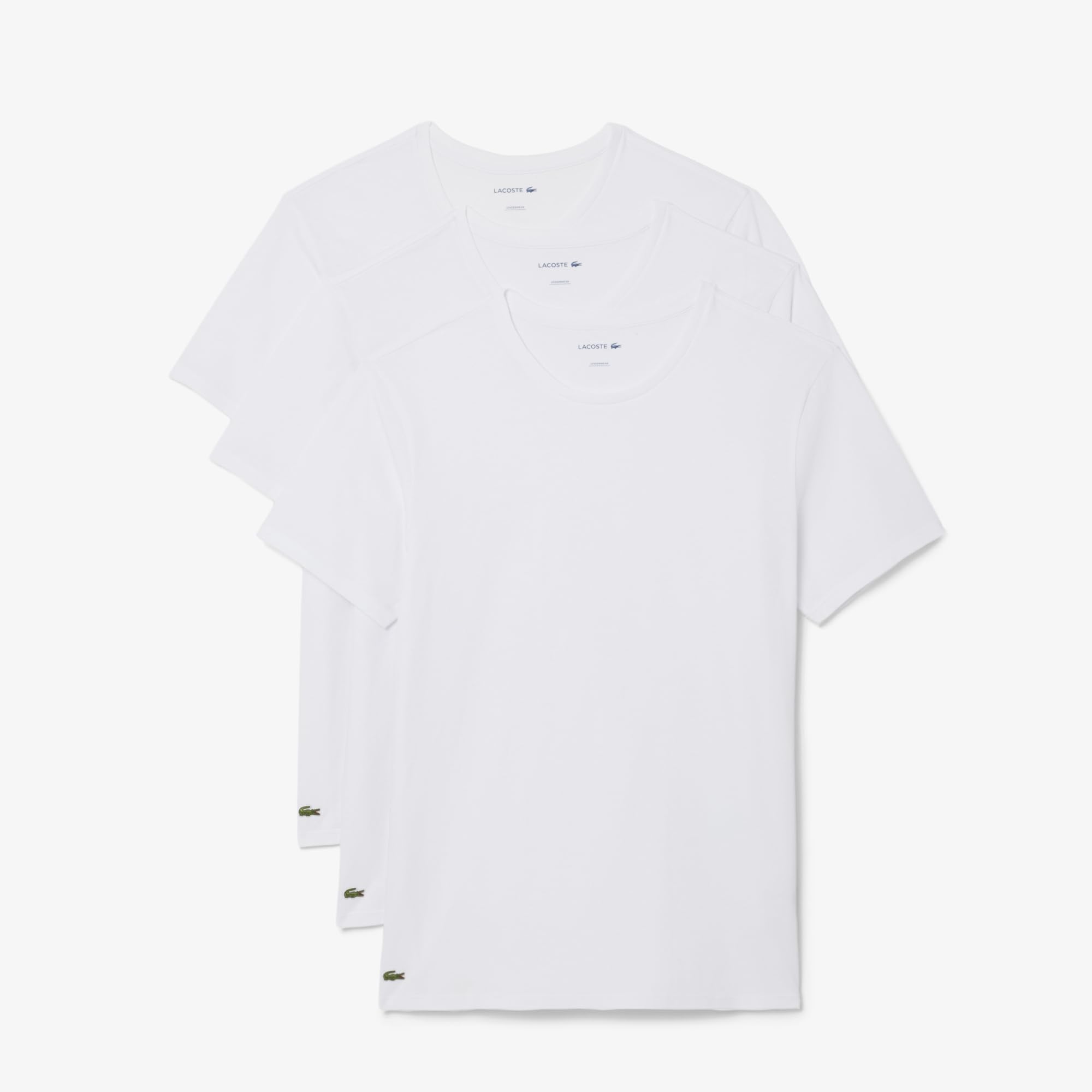 Lacoste 3 pack t-shirt in white