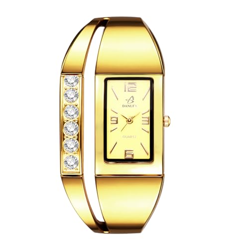 Montre à quartz analogique dorée JewelryWe, le cadeau idéal pour femme