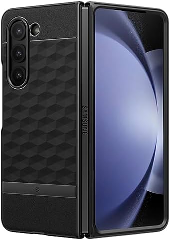 Caseology Parallax [3D Ergonomic Design] Full-Body Protective Case Compatible with Samsung Galaxy Z Fold 5 Case (2023) - Matte Black