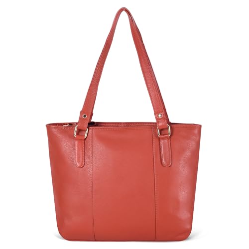 Image of Leather Purse For Women - Real Leather Tote For Women - Ladies Shoulder Handbag For Work, Travel, Casual Use