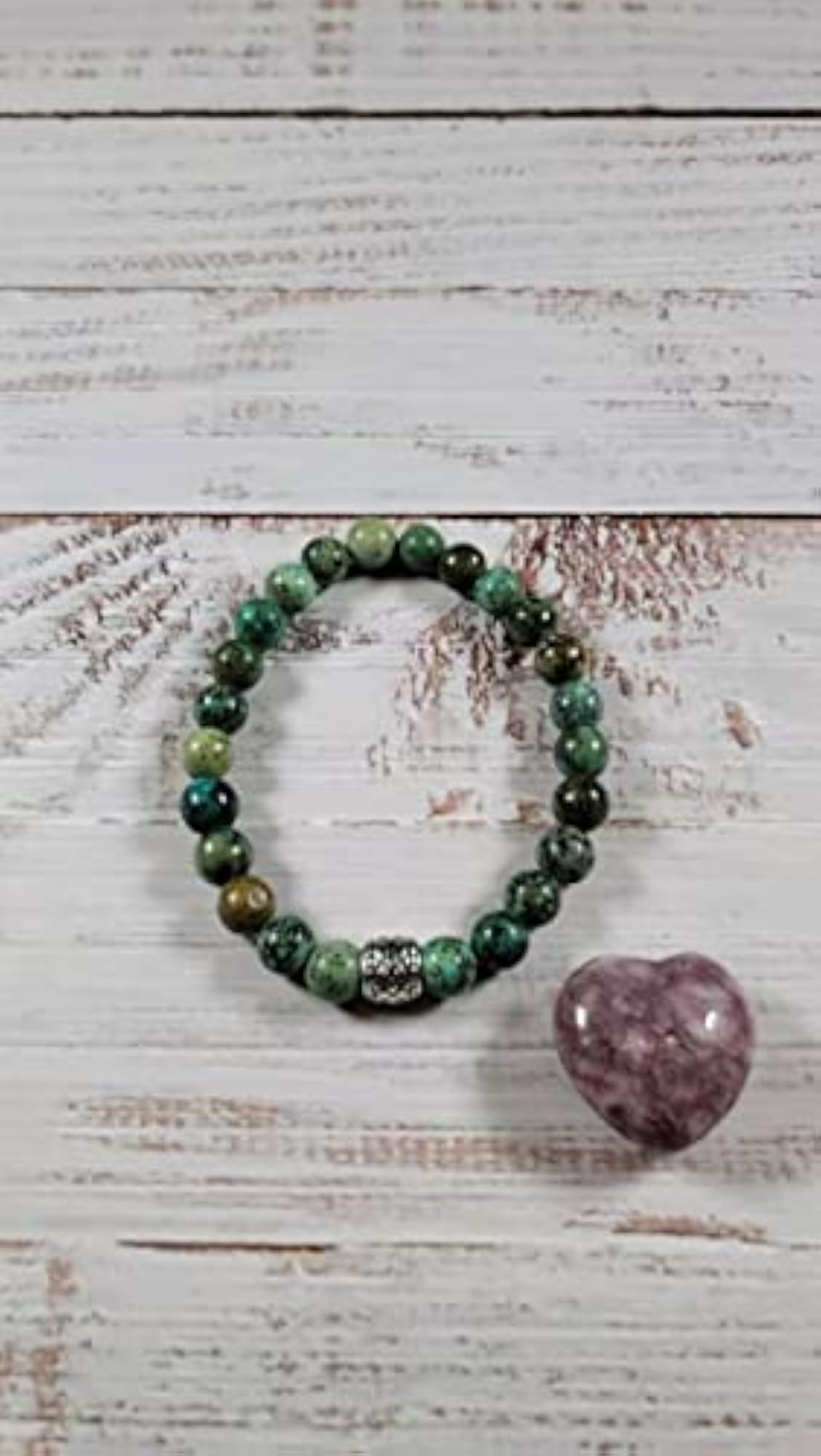 Unisex Natural African Turquoise Gemstone Stretch Bracelet