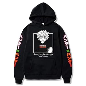 flowereyes Unisex Hunter X Hunter Hoodie Anime Killua Zoldyck Print Hooded Sweatshirt Losse Casual Sport Trui Met Lange Mouwen Tops