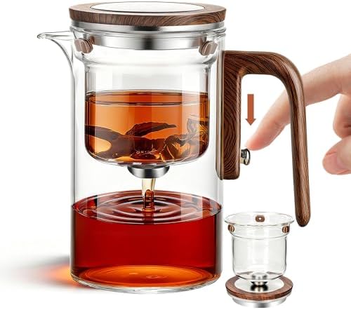 MACTANO Enchant Series Glass Magic Teapot with Magnetic Infuser, ...