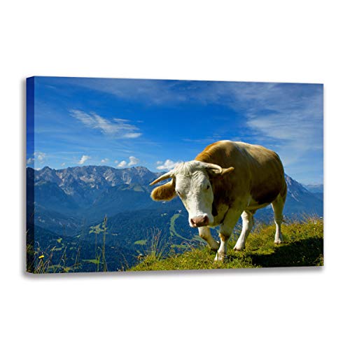 Highland Vache poster geant 80x120cm de paysage montagneux sauvage impression toile decoration mur