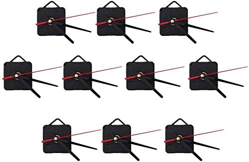 10 pieces Quartz Wall Clock Movement Mechanisms Battery Powered Clock Kit for DIY Clock Replacement Parts (Black)