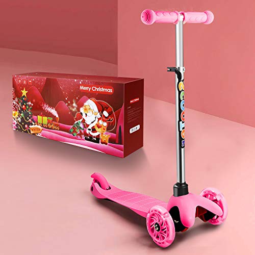LED Kinderroller Dreirad Scooter Mit Sitz Laufrad Kickroller Für Jungen Mädchen