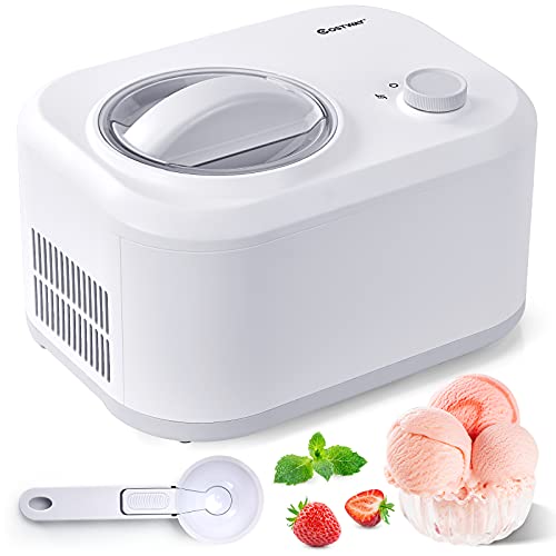 RELAX4LIFE 1 L Eismaschine Elektrisch, Eiscrememaschine mit 100 W selbstkühlendem Kompressor,3 Modi, inkl. Löffel…