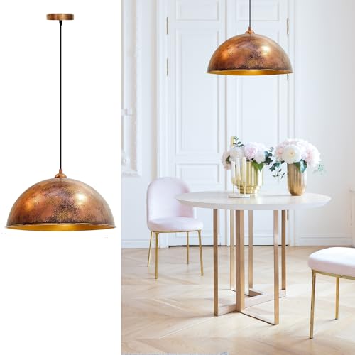 bamyum Lipeo 50 cm Grande Suspension Luminaire Style Industriel, Plafonnier Vintage, Lustre Salon, Cuisine, Chambre, Salle à Manger, Couloir, Lampe Ronde E27,...