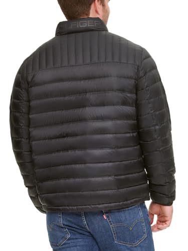 Image of Tommy Hilfiger Mens Embroidered Logo Puffer Jacket