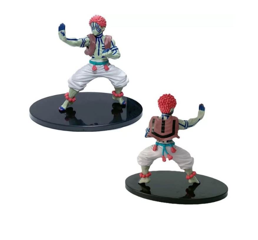 Image of Trunkin | Demon Slayer Upper Moon 3 Demon Akaza Statue Action Figure | Kimetsu no Yaiba Destructive Death Compass Needle Technique Multicolour Anime Figurine Weeb Manga Collectible Model Toy | 15 Cms