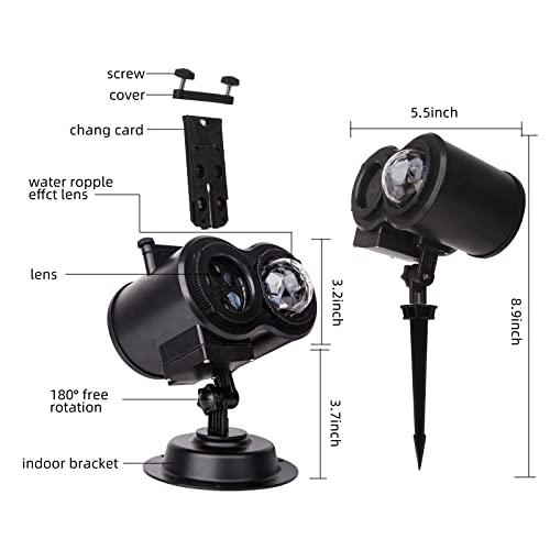 Knhuos Christmas Projector Lights, Remote Control 2-In-1 Hd Led, 16 Slides 10 Colors (Ocean Wave & Patterns) Waterproof Indoor Outdoor Lights For Holiday Xmas Party Garden Landscape Decorations #TOP6