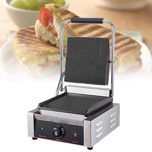 KLYDBMYT Parrilla eléctrica para filetes, máquina para Hacer sándwiches y paninis, Parrilla de Prensa Simple o Doble de 1800 W/3600 W, Parrilla con Temperatura Ajustable, 811 A-220 V