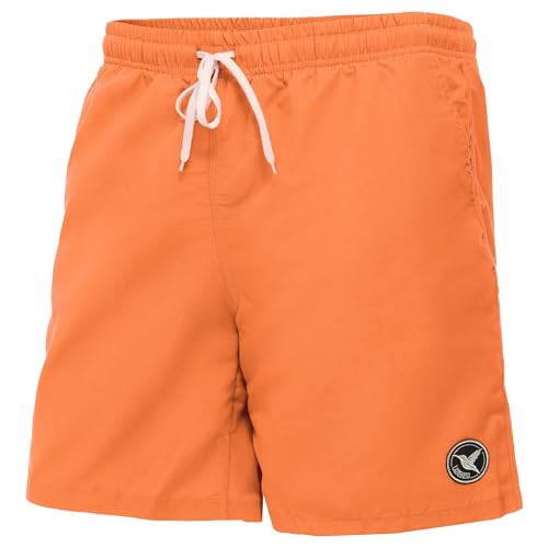 Ladeheid Badehose Herren, Bequeme Lange Badeshorts mit Breitem Gummibund, Kordelzug und Taschen, Schwimmhose Boardshorts – LA40-129 (Orange, 4XL)