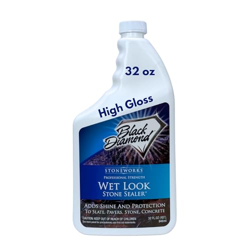 Wet Look Natural Stone Sealer. Durable, Long-Lasting Gloss Protection. Interior and Exterior Pavers,
