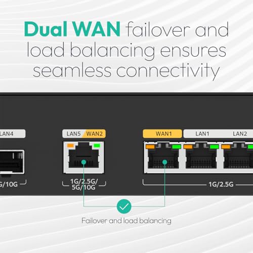 Image of NETGEAR 10G /Multi-Gigabit Dual WAN Pro Router with Insight Cloud Management (PR60X) - 10G SPF+ - Failover Protection - 32 VLANs - IPSec VPN Configuration - Rackmount Design