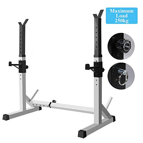 Wjie Barbell Stand Ajustable en Rack,Altura Regulable para Hacer Ejercicio MuscularSplit,Gimnasio Casero...