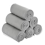 Special SG Glory Fleece Throw Blankets Bulk Fleece Blankets Solid Wholesale Lightweight Warm Soft for Pet Bed Sofa Couch Office Wedding Gifts Travel Seasons (Grey, Pack of 6-50x60 Inches)