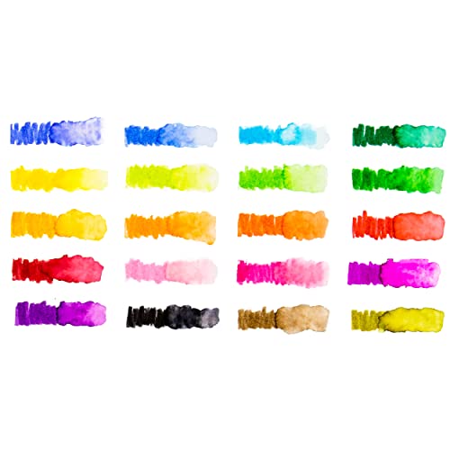 Image of Hello, Artist! Watercolor Brush Markers, 20 Pieces, Flexible Brush Tips, Non-Toxic and Acid-Free