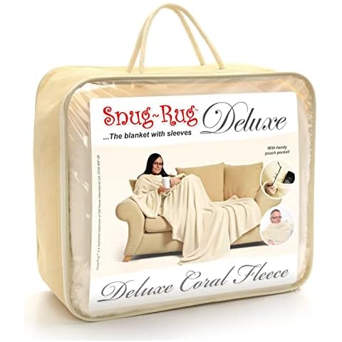 Snug Rug Cream Deluxe Blanket with Sleeves Cover
