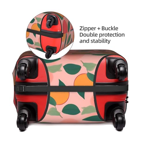 Pink Peach Pattern Seamless Pattern 1 Tsa Approved Luggage Cover For 18-32 Inch Suitcases Scratch-Resistant Stretch Luggage Cover4