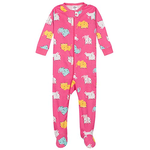 Image of Gerber Baby Girls 2-Pack Footed Pajamas