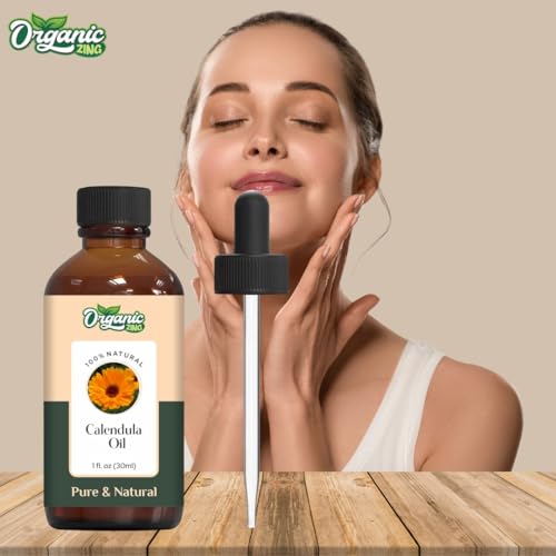 Image of Organic Zing Calendula (Calendula officinalis) Oil | Pure & Natural Essential Oil for Skincare, Hair care & Massage - 30ml /1.01fl oz