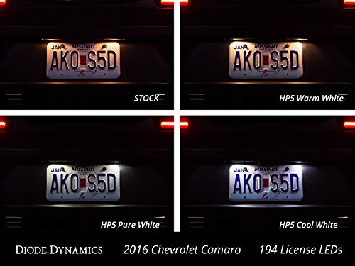 Diode Dynamics License Plate Leds Compatible With Chevrolet Camaro 2010-2023 (Pair), 194 Hp5 Cool White (6000K) #TOP5
