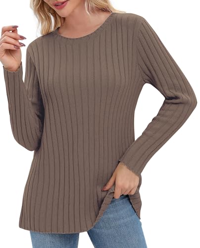 Image of Urban CoCo Women's Lightweight Crewneck Pullover Sweaters Long Sleeve Fall Knitted Sweater Tops