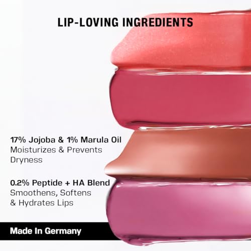 Image of Peptide Lip Conditioner | Hydra Gloss Shine Lip Balm | 4-in-1 for Hydrated, Smooth, Plump & Restored Lips | 11-Hr Hydration | With Peptides, Hyaluronic Acid, & Jojoba Oil | Berry Bliss | 2.4ml