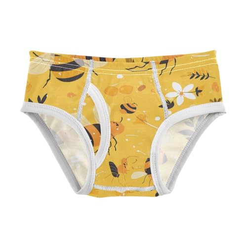 KLL Bees on Yellow Boys Toddler Comfort Boxer Briefs Breathable Undies