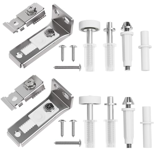 Ocyfym Closet Bifold Door Hardware Kits Folding Door Bi-Fold Repair Replacement for 1 W Track of Puertas Bedroom Laundry Bathroom Accessories Include Floor & Top Bracket Top Pivot Pin Guide Wheel
