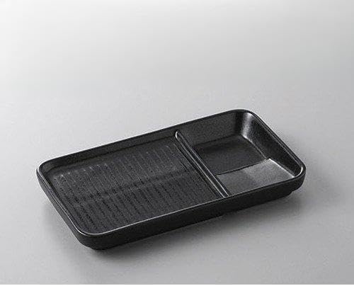 Set of 10 Partition Plates, Healthy Rectangular Plates (Small), Black, 7.2 x 4.2 x 0.8 inches (18.3 x 10.8 x 2.1 cm) [Ryotei, Ryokan, Japanese Tableware, Restaurants, Commercial Use, Tableware]