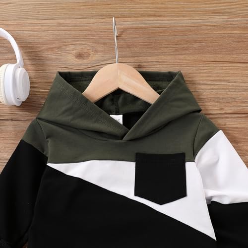 Image of 2-6T Toddler Baby Boy Clothes Color Blocking Hoodies + Pants Fall Winter Outfits