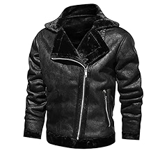 Jacket Men Fur Collar Pu Leather Jacket Men Black Brown