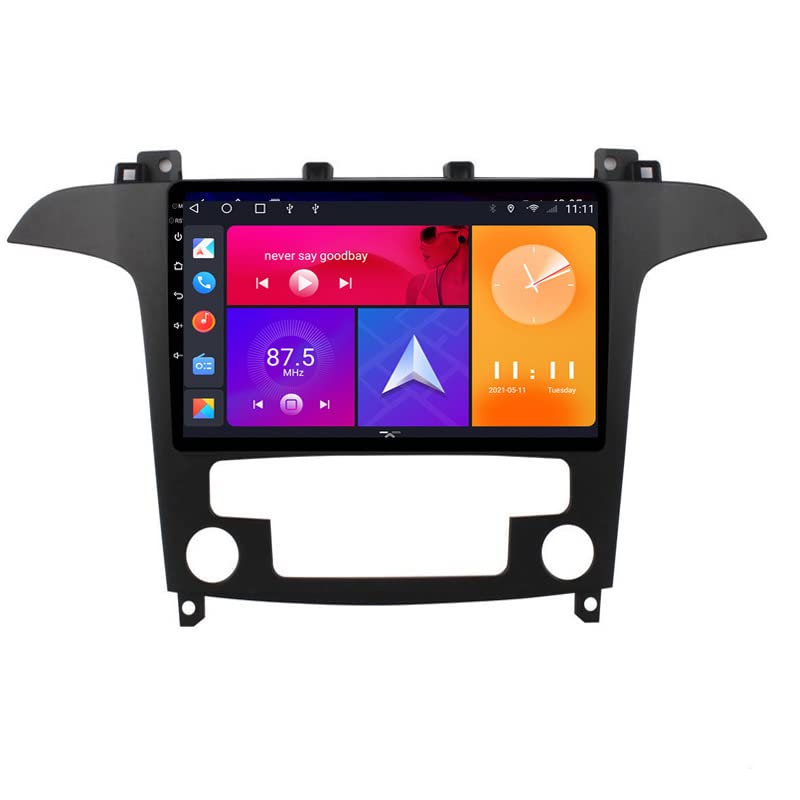KBCOOLAndroid Car Stereo for Fo-rd S-MAX 2007 2008 2009 2 Din Radio GPS Navigation IPS Touch Screen Multimedia Player Support 4G Carplay SWC Wifi Mirror Link DSP BT(Size:4 core wifi 2G+32G)