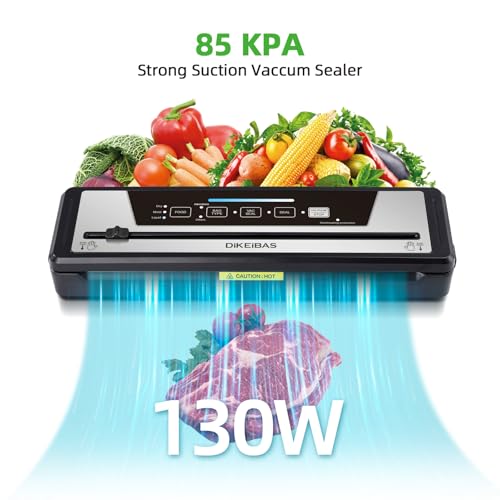 Image of Vacuum Sealer Machine | Powerful 85kPa Suction | Bags and Cutter Included | Compact One-Touch Automatic Food Sealer with External Vacuum System | Preserve Freshness, Prevent Freezer Burn