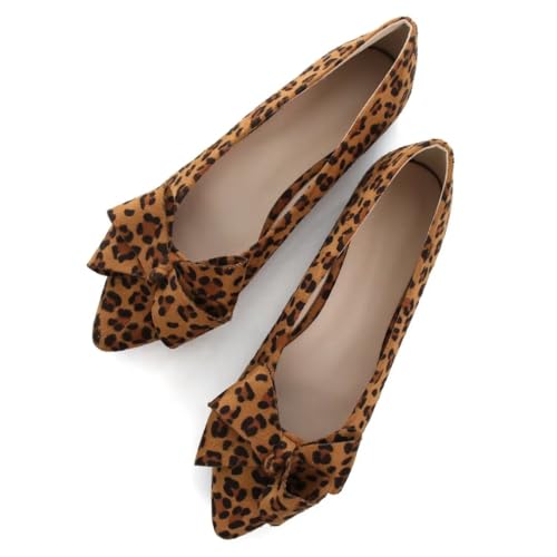 Image of TN TANGNEST Flats Shoes Women Comfort Casual Loafers | Classic Pointed Toe Bowknot Flats Cute Slip On Flats, Wear to Work Travel Walk