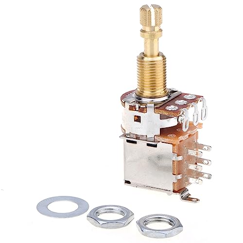 Musiclily Pro Brass Full Metric Sized Control Pots B250K Push/Push Linear Taper Potentiometers for Guitar(Set of 2) - Image 3