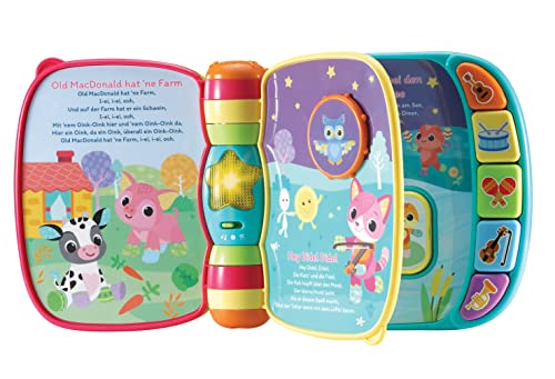Vtech Baby Mein erstes Liederbuch – Kunterbuntes Buch mit 6 Seiten und beweglichen Elementen zum Spielen, Zuhören und Mitsingen – Für Kinder von 6-36 Monaten