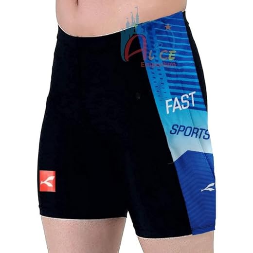 Unisex Long Swimming Trunk Black Assorted Print