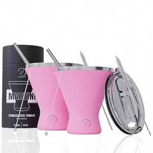 Vaanshie Edelstahl Martinigläser, 2 Stück, Rosa