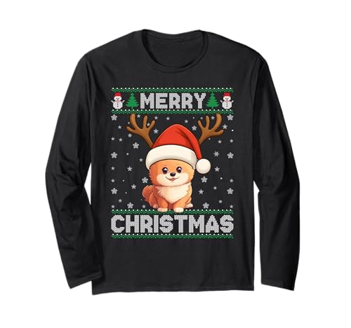 Merry Christmas Chow Chow Dog Ugly Xmas Sweater Langarmshirt