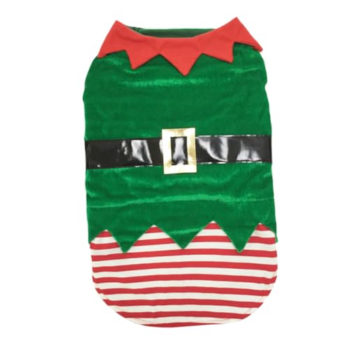 Disfraz de Duende para Perro XL, Abrigo Navideño Verde