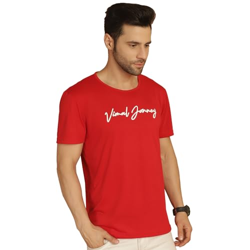 Image of VIMAL JONNEY Printed Multicolor Round Neck Cotton Half Sleeves Tshirt for Men-VIMAL55353(Pack of 2)